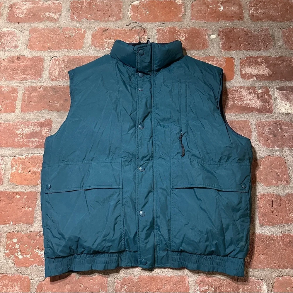 Men's Forest Green Vintage 90s REI Down Puffer Vest XL Outdoor Camping Hiking